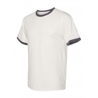  Champion Men's Chalk White/Charcoal Heather Premium Fashion Ringer T-Shirt